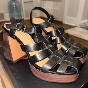 Stylish Black Strappy Women's Heels